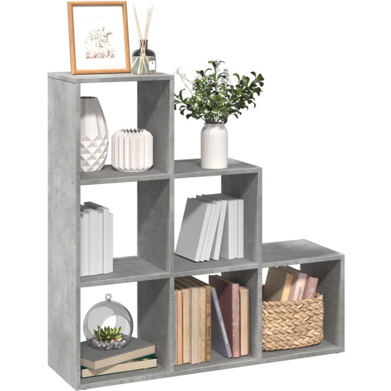 vidaXL Libreria Divisorio 3Ripiani Grigio Cemento 99x29x99 Truciolato