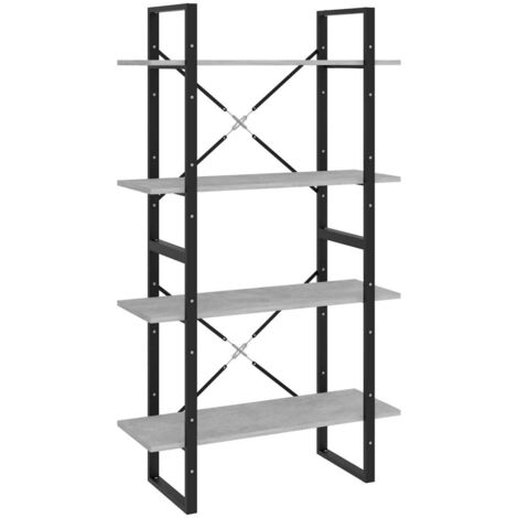 Libreria 4 Ripiani Grigio Cemento 80x30x140cm Legno Multistrato vidaXL