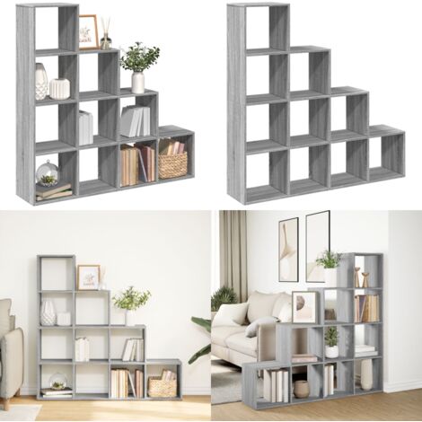 Libreria 4 Ripiani Grigio Sonoma 131,5x29x131,5 cm Truciolato - Scaffale porta oggetti - Truciolato