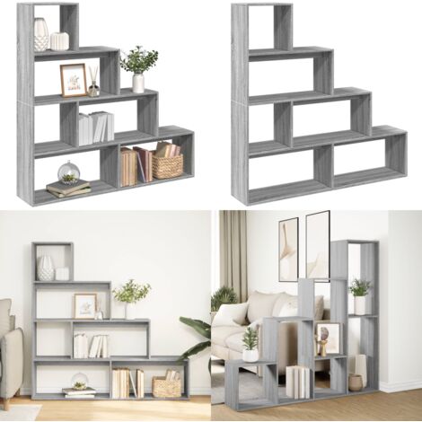 Libreria 4 Ripiani Grigio Sonoma 143,5x29x143,5 cm Truciolato - Scaffale portaoggetti - Truciolato