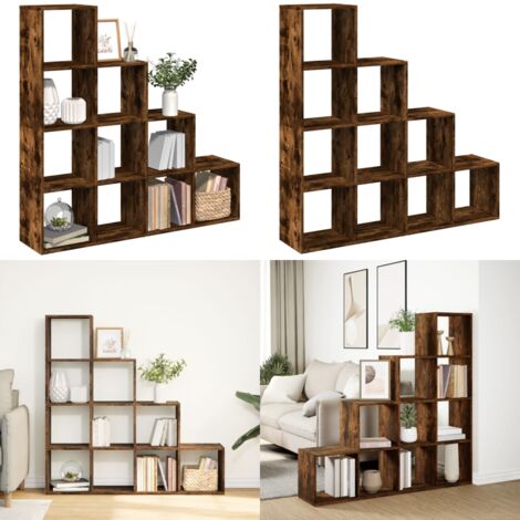 Libreria 4 Ripiani Rovere Fumo 131,5x29x131,5 cm in Truciolato - Scaffale porta oggetti - Truciolato