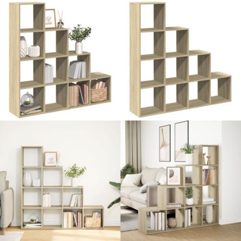 Libreria 4 Ripiani Rovere Sonoma 131,5x29x131,5 cm Truciolato - Libreria divisorio - Scaffale porta oggetti