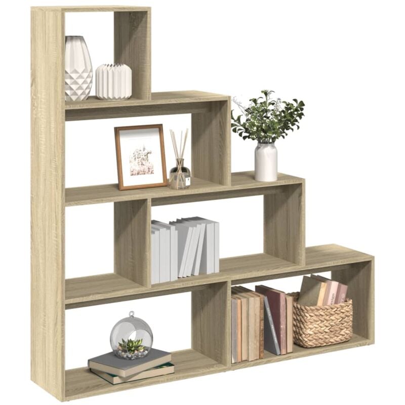 Libreria 4 Ripiani Rovere Sonoma 143,5x29x143,5 cm Truciolato - Vidaxl