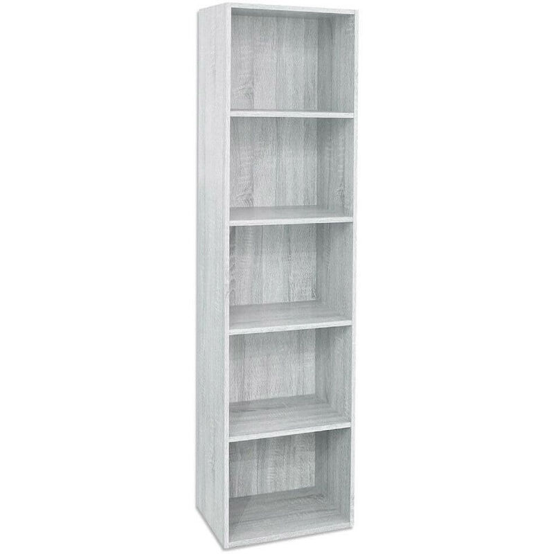 Giordanoshop - Libreria 5 ripiani 40x29x172 cm in Legno Bianco