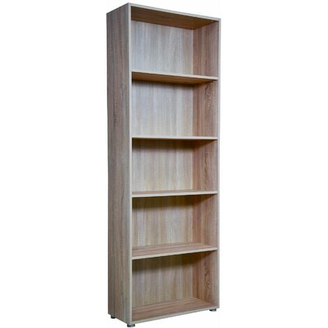 Libreria giorno 7 ripiani 80x24x126,5cm in legno sbiancato