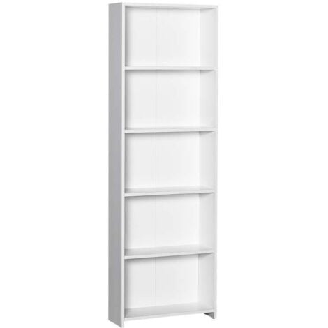 ULUYYUC Libreria a 5 Ripiani Bianca 80x30x175 cm in Legno