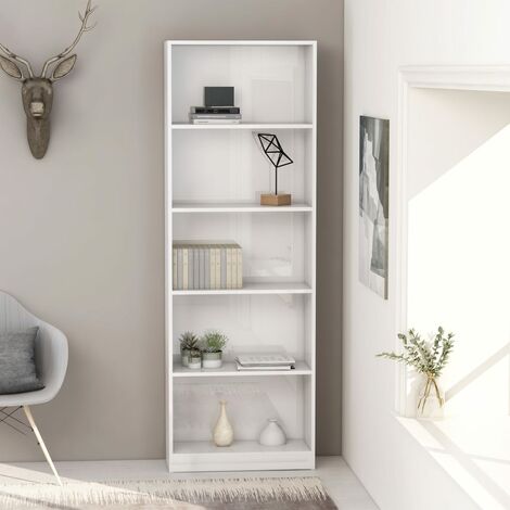 Libreria 40x20x60 h cm in legno bianco effetto pietra - Hermosa