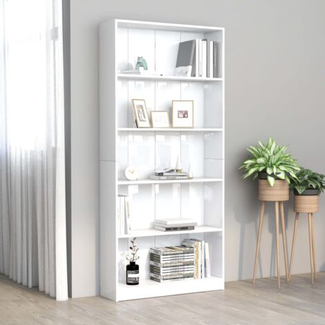 Libreria, 5 Ripiani, in Metallo e Legno Original Reused, con Ruote - KMV  Home Store %