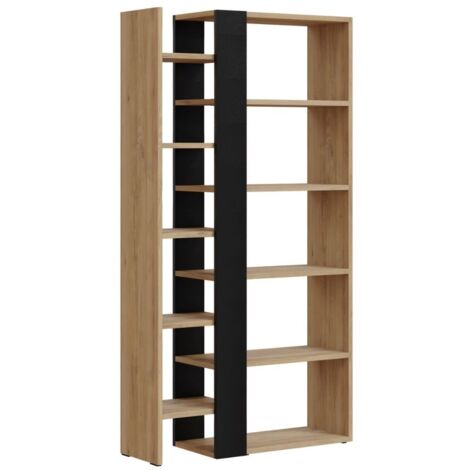 Libreria Decorazione Bianca e Rovere - L80 x H173,5 cm