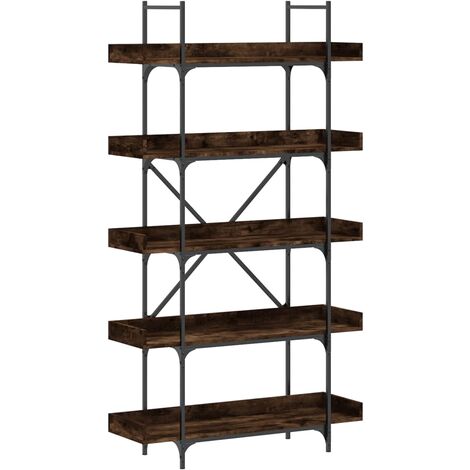 Libreria 5 Ripiani Rovere Fumo 100x33x180,5cm Legno Multistrato vidaXL