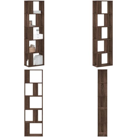 Libreria 5 Ripiani Rovere Marrone 45x23,5x162,5cm Multistrato - Scaffale - Armadio