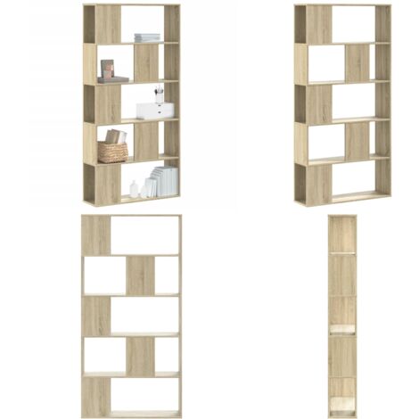 Libreria 5 Ripiani Rovere Sonoma 80,5x23,5x162,5cm Multistrato - Scaffale per oggetti - Libreria con ripiani