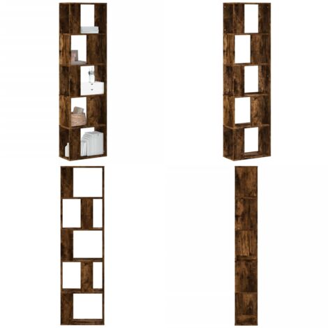 Libreria 5Ripiani Rovere Fumo 45x23,5x162,5cm Legno Multistrato - Scaffale in legno multistrato - Libreria con 5 ripiani