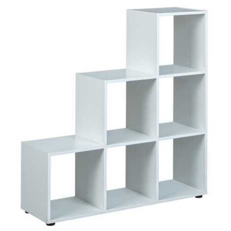 Libreria 6 box cadoro laminato bianco dim. 105x33x109h - Inter Link
