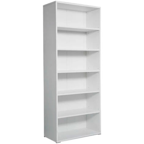 Libreria 6 Ripiani 72,3x34,1x177,1 cm in Truciolare Nobilitato Bianca