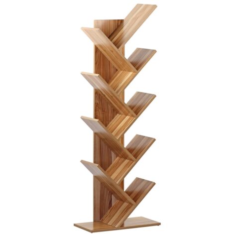 Libreria 8 ripiani 50x141x25 cm in legno effetto legno naturale