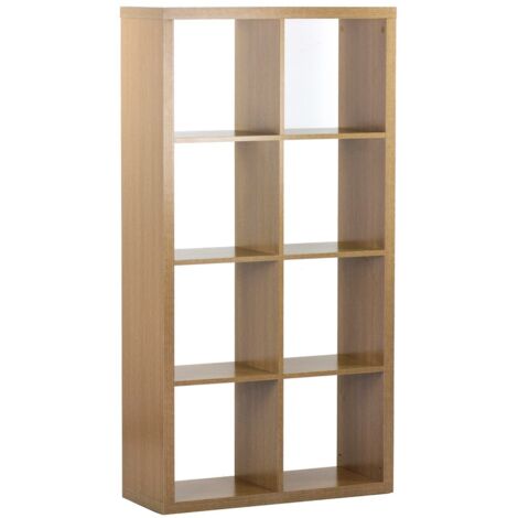 Libreria 8 Ripiani 77x147x30 cm in Legno MDF Effetto Rovere