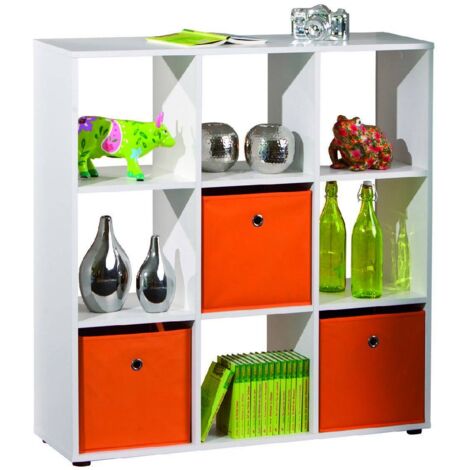 Libreria 9 box cadore laminato bianco dim. 104,5x33x109h - Inter Link