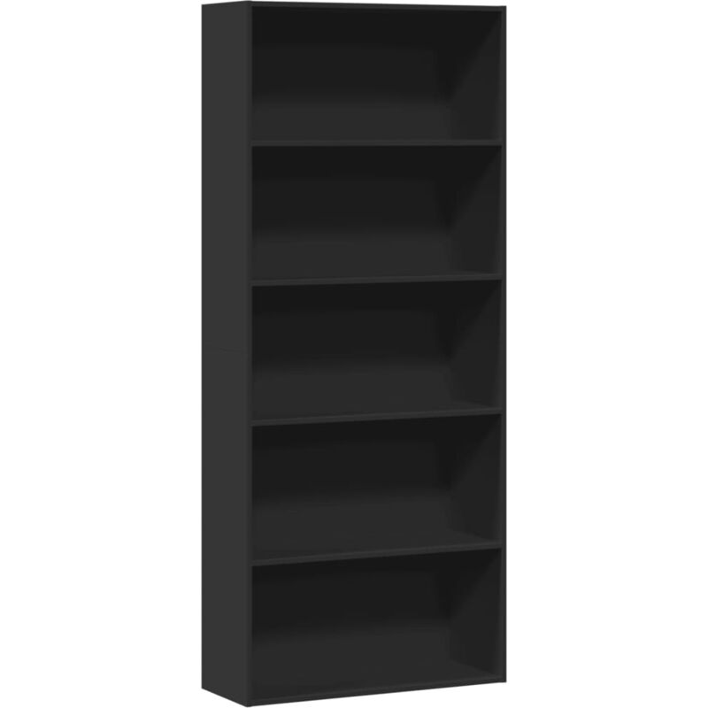 Libreria Nera 80x30x189 cm in Legno Multistrato - Vidaxl