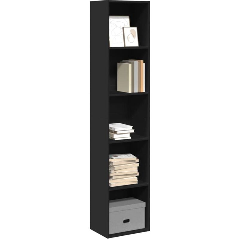 Libreria Nera 40x30x189 cm in Legno Multistrato - Vidaxl