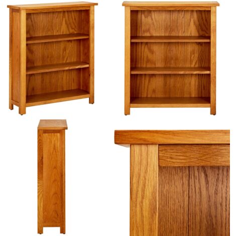 Libreria a 3 Ripiani 70x22,5x82 cm in Massello di Rovere - Libreria a 3 ripiani - Libreria in legno