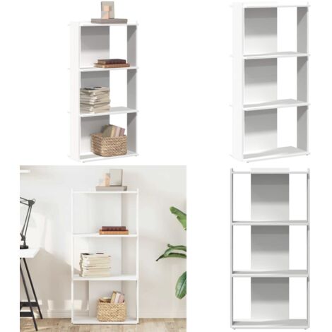 Libreria a 3 Ripiani Bianca 60x30x120 cm in Legno Multistrato - Libreria in legno - Libreria per libri