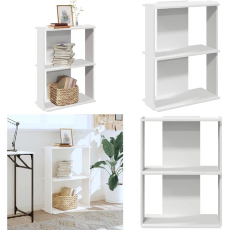 Libreria a 3 Ripiani Bianca 60x30x80 cm in Legno Multistrato - Libreria in legno - Libreria per libri