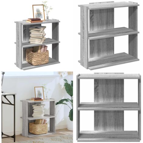Libreria a 3 Ripiani Grigio Sonoma 60x30x60cm Legno Multistrato - Libreria in truciolato - Libreria grigia