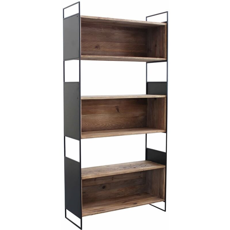 Homeness - Libreria a 3 ripiani in legno e metallo Linea Elegance