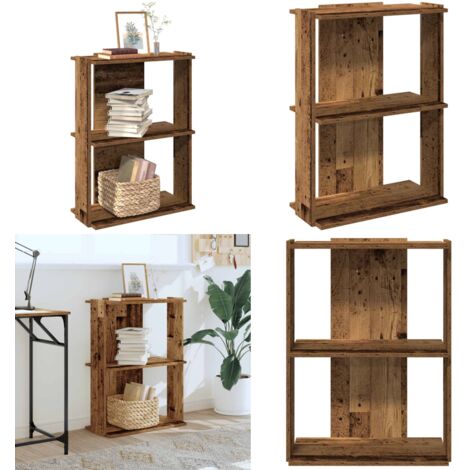 Libreria a 3 Ripiani Legno Antico 60x30x80 cm Legno Multistrato - Libreria in legno - Libreria antica