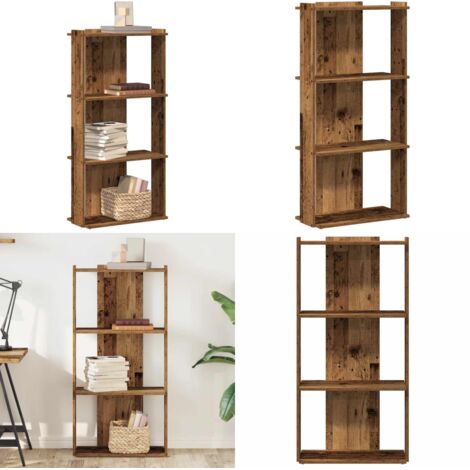 Libreria a 3 Ripiani Legno Vecchio 60x30x120 cm in Truciolato - Libreria a 3 ripiani - Libreria in truciolato