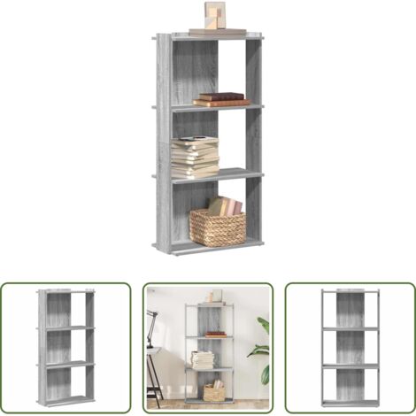 Libreria a 3 ripiani -  Libreria 3 Ripiani Grigio Sonoma 60x30x120cm Legno Multistrato