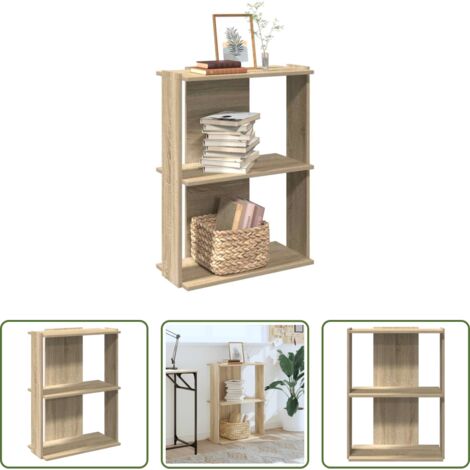 Libreria a 3 ripiani -  Libreria 3 Ripiani Rovere Sonoma 60x30x80 cm Legno Multistrato