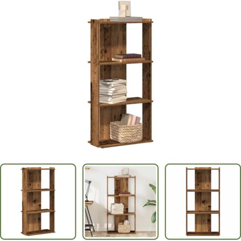 Libreria a 3 ripiani -  Libreria a 3 Ripiani Legno Vecchio 60x30x120 cm in Truciolato