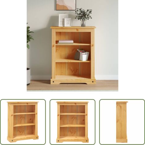 Libreria a 3 ripiani -  Libreria a 3 Ripiani Pino Messicano Corona Range 80x29x100 cm