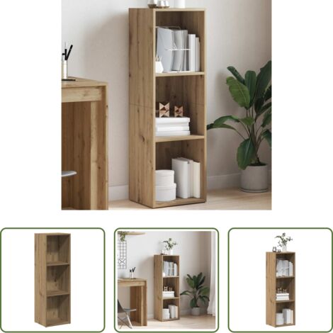 Libreria a 3 ripiani -  Libreria Rovere Artigianale 36x30x114 cm in Legno Multistrato