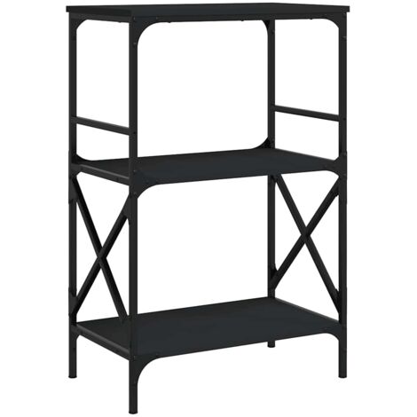 Libreria a 3 Ripiani Nera 59x35x90,5 cm in Legno Multistrato vidaXL