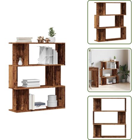 Libreria a 3 ripiani - vidaXL Libreria in Legno Antico 80x24x96 cm in Legno Multistrato - Libreria decorativa