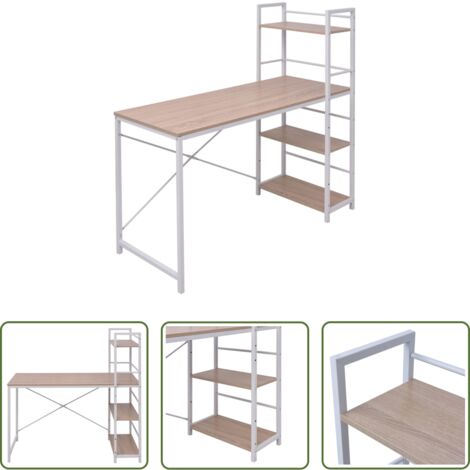 Libreria a 4 livelli - Scrivania con Libreria a 4 Livelli Rovere