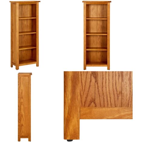 Libreria a 4 Ripiani 45x22x110 cm in Legno Massello di Rovere - Libreria a 4 ripiani - Libreria in legno massello