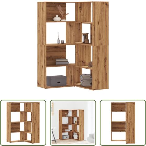 Libreria a 4 ripiani -  Libreria 4 Ripiani Rovere Artigianale 85x85x140 cm Truciolare