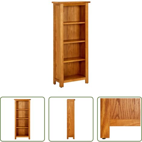Libreria a 4 ripiani -  Libreria a 4 Ripiani 45x22x110 cm in Legno Massello di Rovere