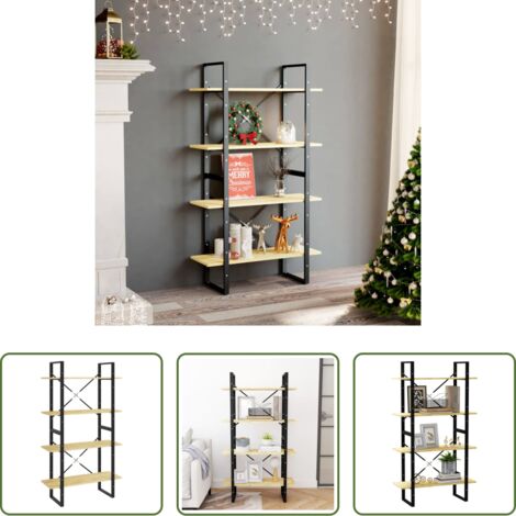Libreria a 4 ripiani -  Libreria a 4 Ripiani 80x30x140 cm in Legno Massello di Pino