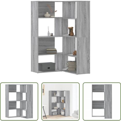 Libreria a 4 ripiani -  Libreria a 4 Ripiani Grigio Sonoma 85x85x140 cm in Truciolare