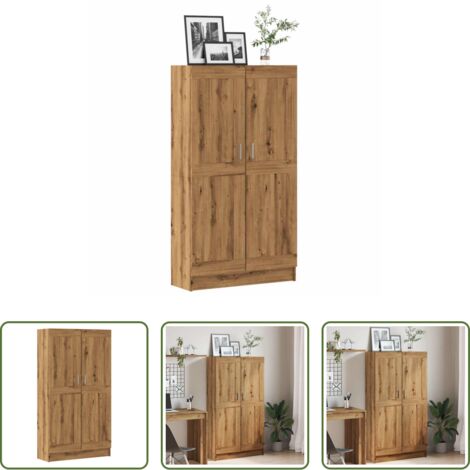 Libreria a 4 ripiani -  Libreria Rovere Artigianale 82,5x30,5x150 cm Legno Multistrato