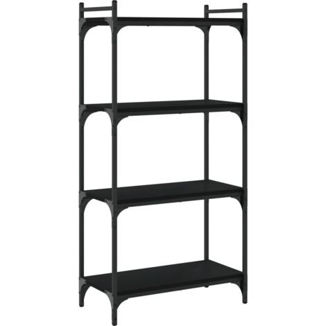 Libreria a 4 Ripiani Nera 60x30x120 cm in Legno Multistrato vidaXL