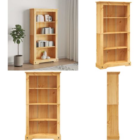 Libreria a 4 Ripiani Pino Messicano Corona Range 80x29x150 cm - Libreria a 4 ripiani - Libreria messicana