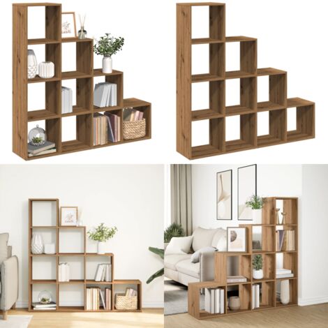 Libreria a 4 Ripiani Rovere 131,5x29x131,5 cm in Truciolato - Scaffale porta oggetti - Libreria divisoria
