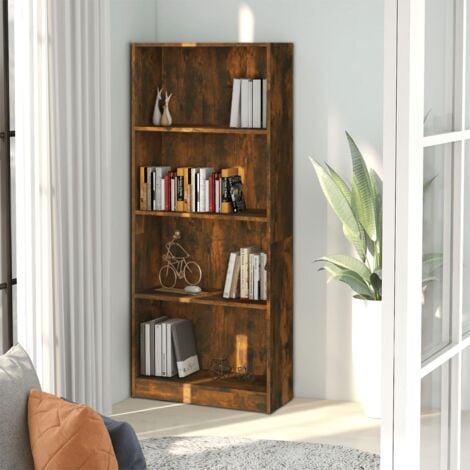 puraday Libreria Rovere Fumo 60x24x74,5 cm in Legno Multistrato