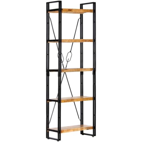 Libreria a 5 Ripiani 60x30x180 cm in Legno Massello di Mango vidaXL